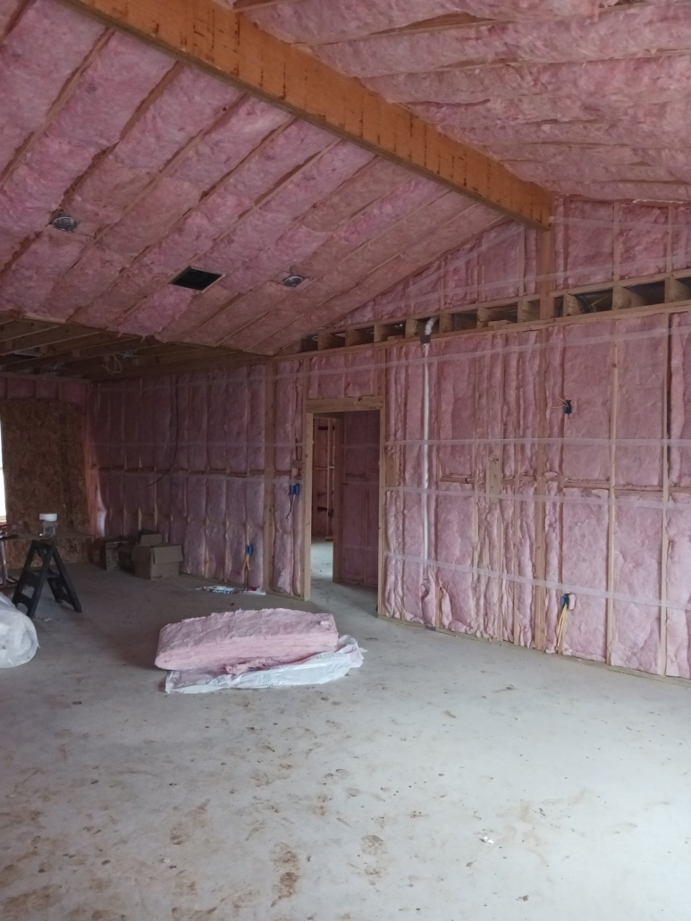 New-build walls and ceiling insulated with fiberglass batts in La Grange